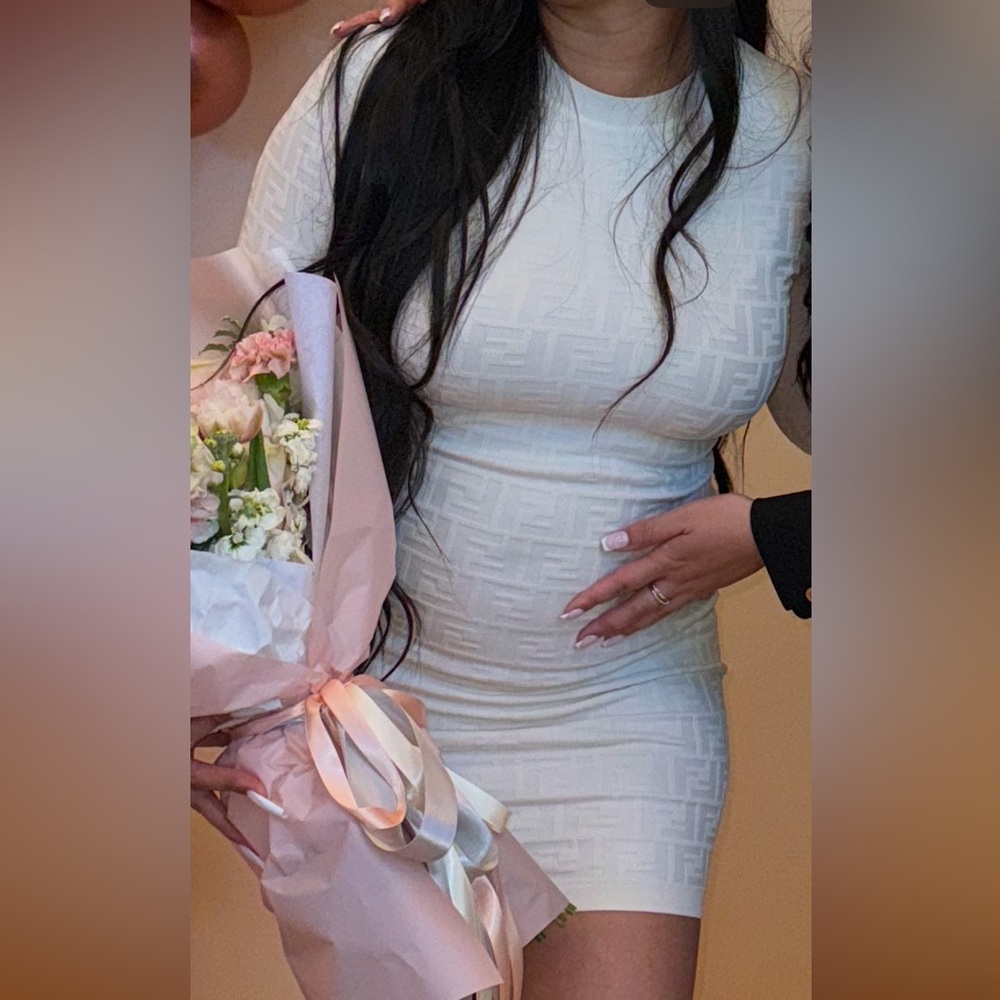 White Fendi Viscose Dress